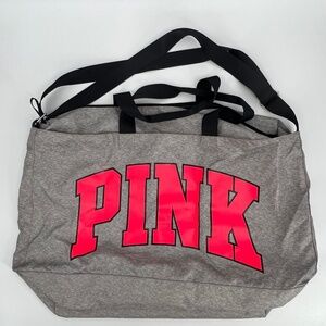 VS PINK Graphic Large Weekender Zip Duffel Bag Vaca Carry-on Gym Athletic Preppy